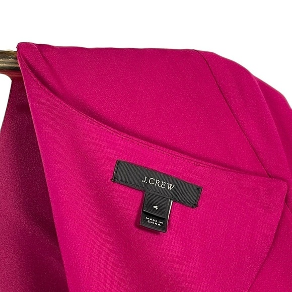 J. CREW DRAPEY WRAP BACK DEEP BERRY PINK WIDE LEG CROPPED SHORT SLEEVE JUMPSUIT - Picture 11 of 13